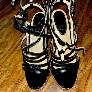 Cherish Collection Cherish Collection Polina black 7.5 wedge sandal cork